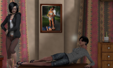 Картинка 3д+графика люди+ people фон взгляд девушки