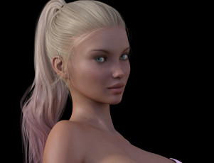 Картинка 3д+графика портрет+ portraits фон взгляд девушка