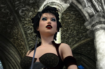 Картинка 3д+графика существа+ creatures вампир фон взгляд девушка