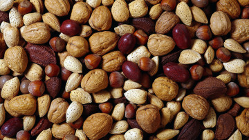 Картинка еда орехи +каштаны +какао-бобы миндаль грецкие ассорти