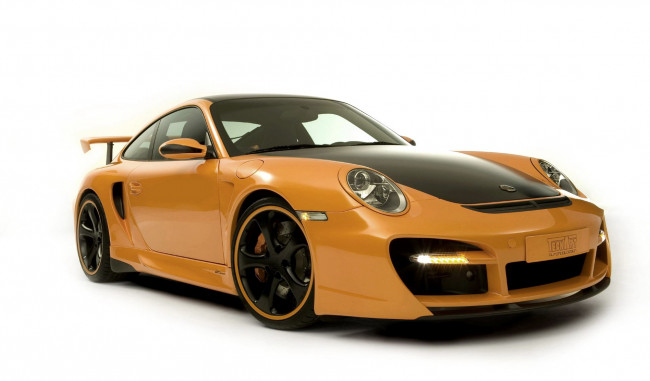 Обои картинки фото автомобили, porsche, желтый, порше