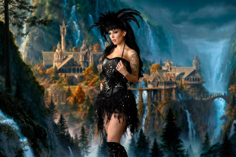 Картинка разное cosplay+ косплей платье взгляд фон девушка