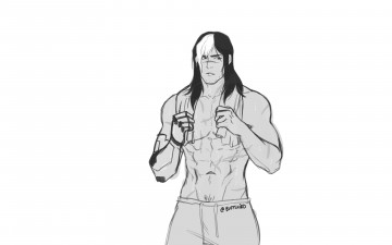 Картинка рисованное комиксы полотенце торс шрам парень