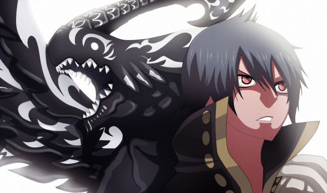 Обои картинки фото аниме, fairy tail, колдун, волшебник, акнология, дракон, маг, zeref