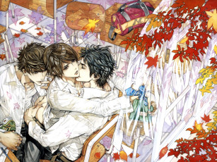 Картинка аниме unknown +другое+ парни окно клен