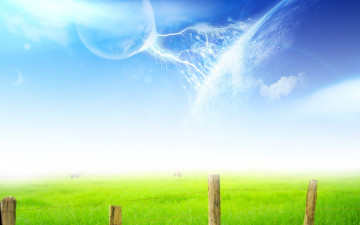 Картинка разное компьютерный+дизайн луг изгородь планеты