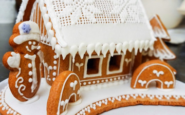 Картинка праздничные угощения пряничный домик