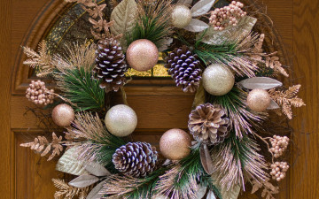 Картинка праздничные украшения рождественский венок