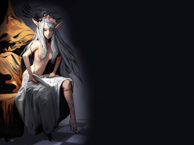 Обои картинки фото фэнтези, эльфы, девушка, эльф