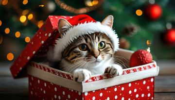 Картинка праздничные -+разное+ новый+год кот кошка