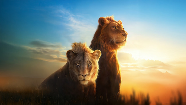 Обои картинки фото mufasa,  the lion king ,  2024 , мультфильмы,  the lion king, the, lion, king, пoстeр, мультфильм, мюзикл, приключения, семейный