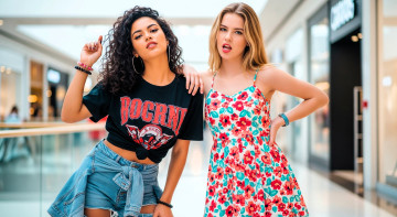 Картинка 3д+графика люди+ people девушки подруги магазины