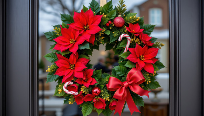 Обои картинки фото автор wp stl, 3д графика, праздники , holidays, рождественский, венок, бант