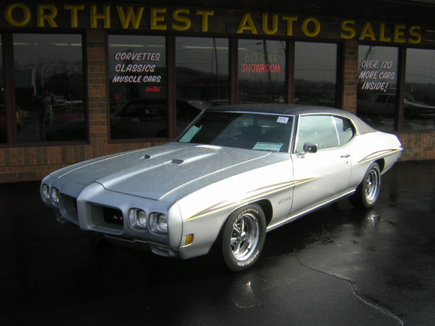 Обои картинки фото pontiac, gto, silver, 1970, автомобили