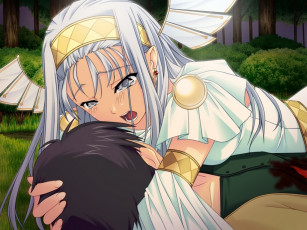 обоя аниме, silvery, white