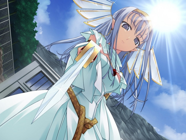 Обои картинки фото аниме, silvery, white