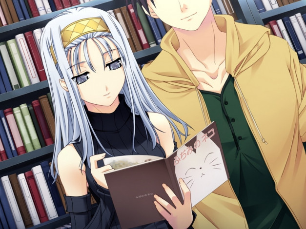 Обои картинки фото аниме, silvery, white