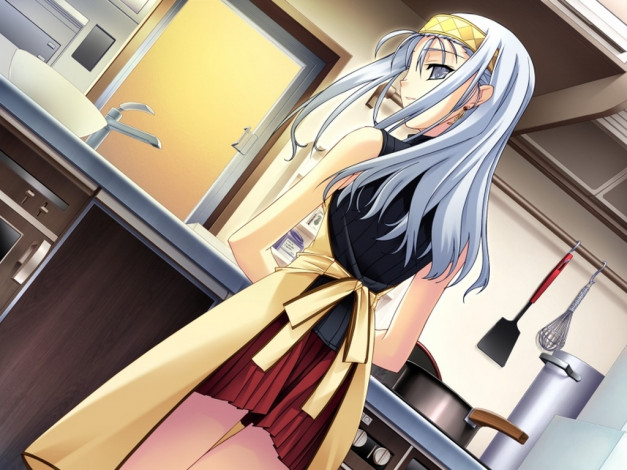 Обои картинки фото аниме, silvery, white