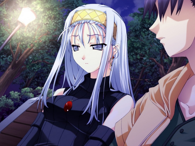 Обои картинки фото аниме, silvery, white