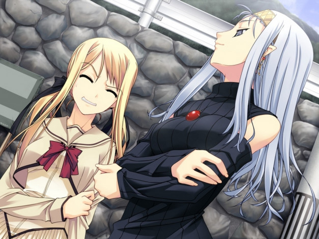 Обои картинки фото аниме, silvery, white