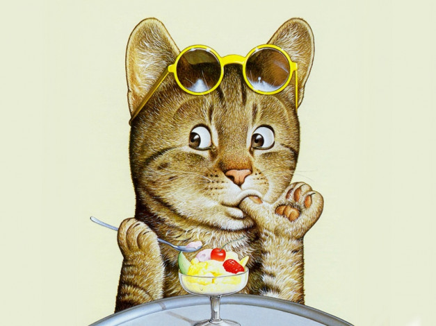 Обои картинки фото рисованные, животные, коты