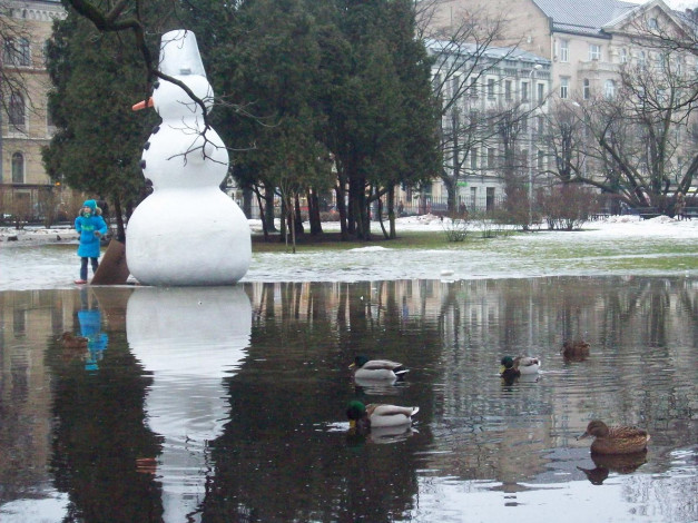 Обои картинки фото рига, весна, январе, города, латвия