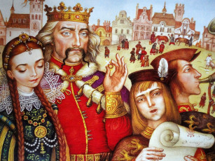 обоя екатерина, штанко, иллюстрации, украинским, народным, сказкам, рисованные