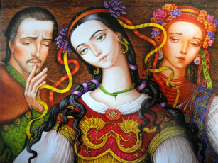 обоя екатерина, штанко, иллюстрации, украинским, народным, сказкам, рисованные