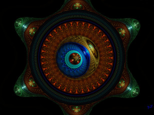 Картинка 3д графика fractal фракталы узор фон