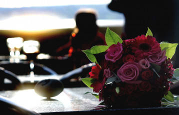 Картинка цветы букеты композиции розы герберы