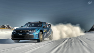 Картинка автомобили 3д subaru impreza авто дорога зима