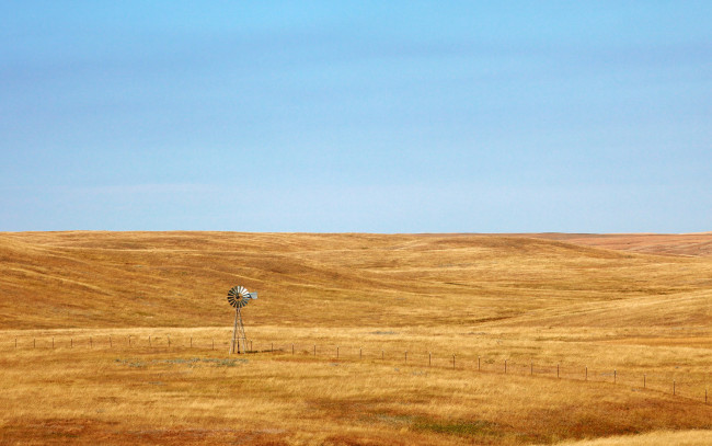 Обои картинки фото природа, поля, пейзаж, поле, ветряк