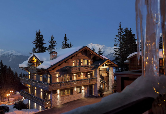 Обои картинки фото шале, ormello, куршевель, франция, города, здания, дома, снег, зима, дом