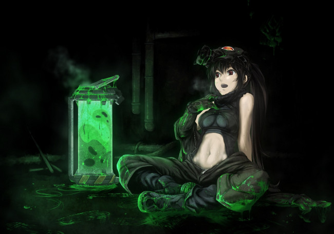 Обои картинки фото аниме, weapon, blood, technology, токсины