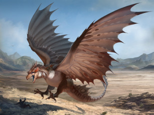 Картинка фэнтези драконы крылья