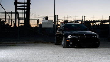 Картинка автомобили bmw e46 чёрный купе tuning вид спереди