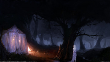 Картинка maxim+kozlov фэнтези девушки шатёр девушка maxim kozlov лес