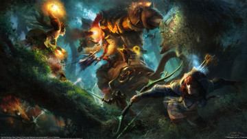 Картинка miao+zi фэнтези красавицы+и+чудовища магия чудовище сражение монстр девушки miao zi лук