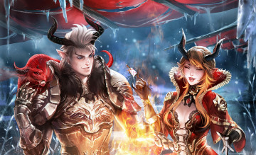 Картинка фэнтези демоны девушка кастаники парень