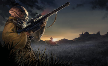 Картинка фэнтези существа винтовка