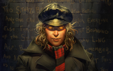 Картинка фэнтези люди берет шарф