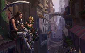 Картинка фэнтези люди оружие доспехи