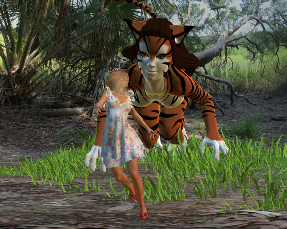 Обои картинки фото 3д графика, fantasy , фантазия, существо, девушка