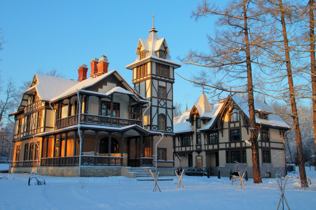 Обои картинки фото пушкин , царское село, города, санкт-петербург,  петергоф , россия, дома, зима, снег, царское, село, пушкин