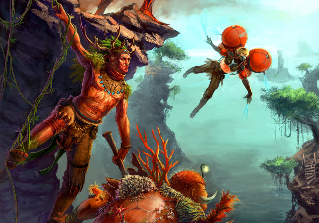 Обои картинки фото фэнтези, люди, лиана