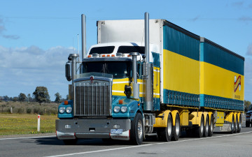 Картинка kenworth+bdouble автомобили kenworth тягач грузовик седельный тяжелый