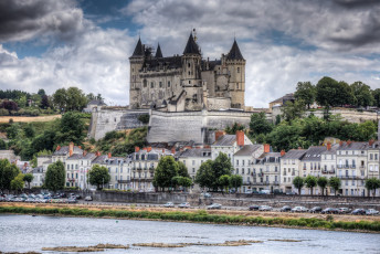 Картинка ch& 226 teau+de+saumur города замки+франции река замок