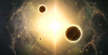 Картинка космос арт планеты вселенная галактика звезды