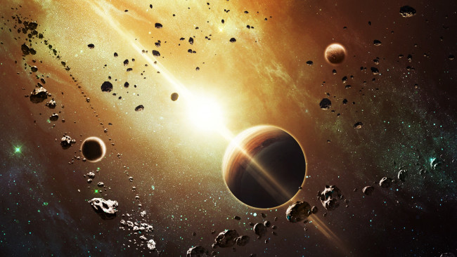 Обои картинки фото космос, арт, планеты, галактика, вселенная, звезды