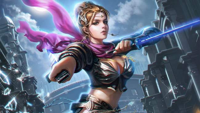 Обои картинки фото фэнтези, девушки, воин, фентези, меч, девушка, арт